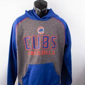 Fanatics Chicago Cubs Large Hoodie Raglan Sleeve Pullover Blue MLB Baseball